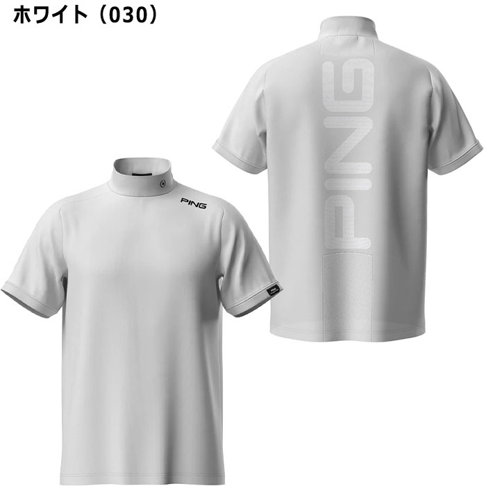 PING ピン ゴルフ メッシュパネル ジャガード 半袖 ハイネック