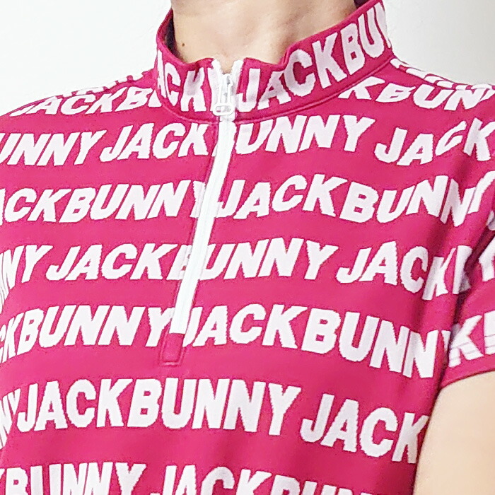 Jack Bunny!!（ジャックバニー） レディース 半袖 ハーフジップシャツ