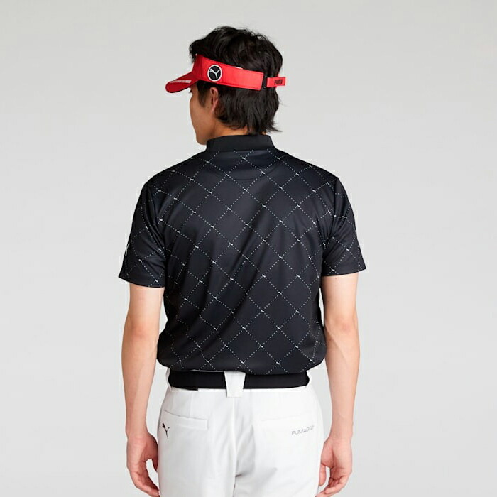 PUMA（プーマ） ゴルフ 半袖 モックネックシャツ SB アーガイル AOP