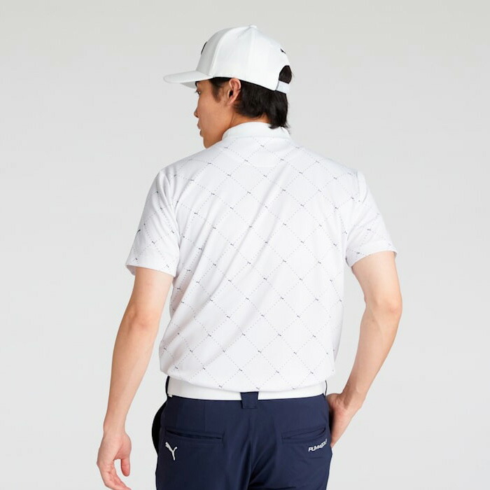 PUMA（プーマ） ゴルフ 半袖 モックネックシャツ SB アーガイル AOP
