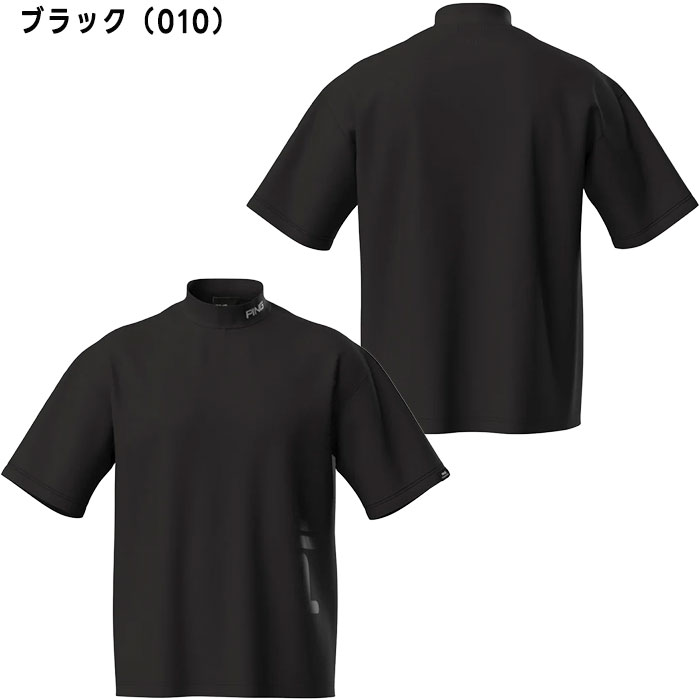 新品 ピン ゴルフ ダブルフェイスメッシュ モックネック シャツ 黒 LL PING ピン ゴルフ ダブルメッシュ 半袖 ハイネックシャツ 621