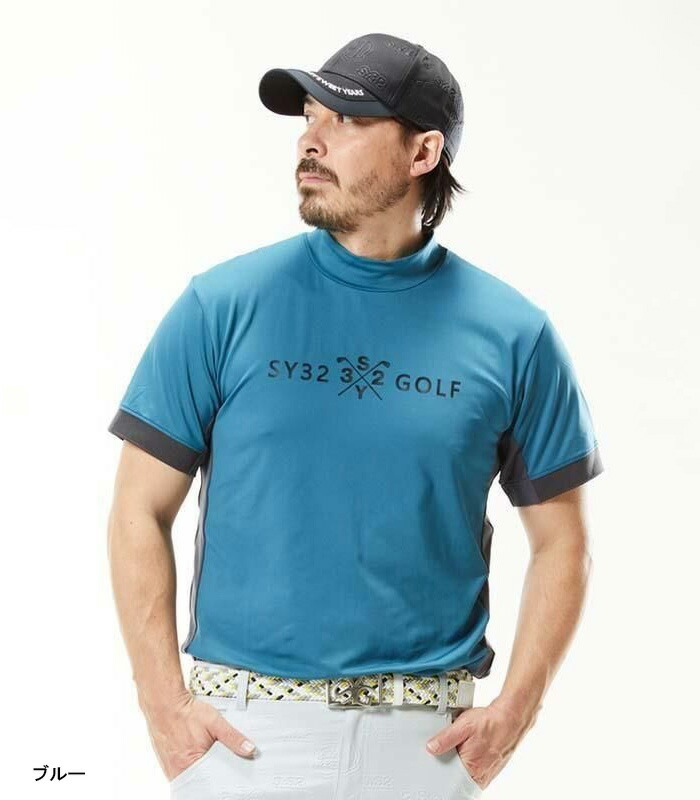 SY32 半袖モックネックシャツ　メンズXL SY32 by SWEET YEARS BY GOLF メンズ 半袖シャツ モックネック