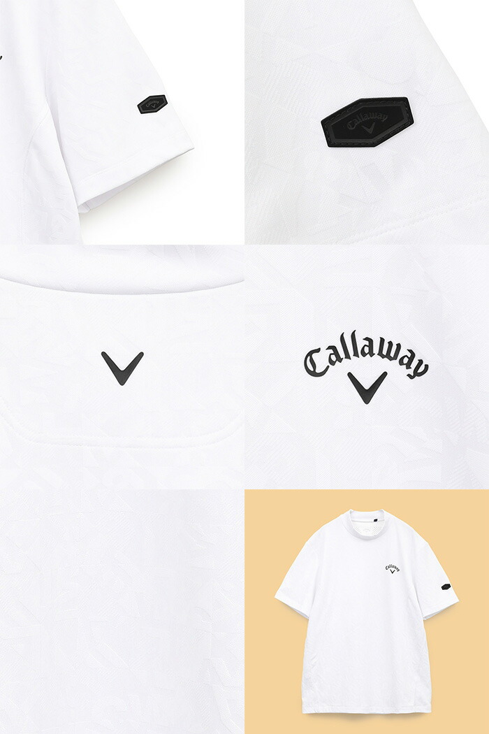 Callaway キャロウェイ 半袖 モックネックシャツ 幾何学ロゴ
