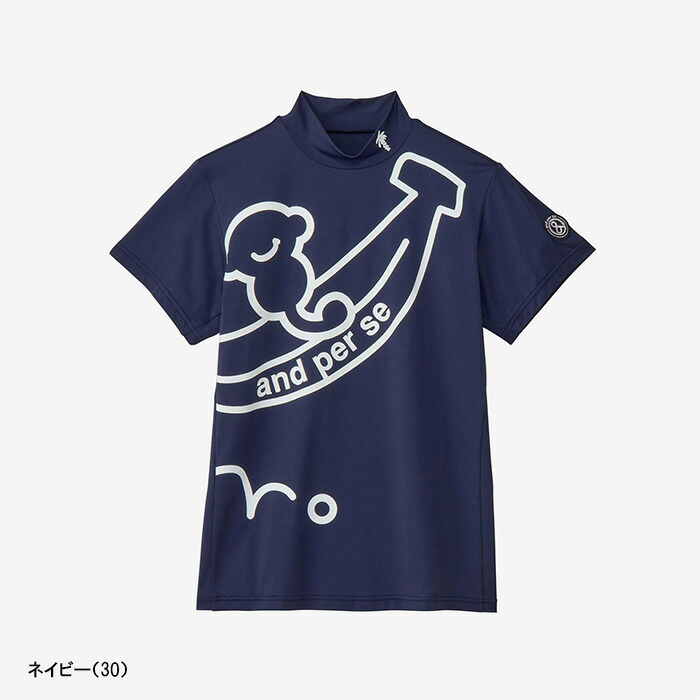 and per se（アンパスィ） レディース 半袖 モックネックシャツ