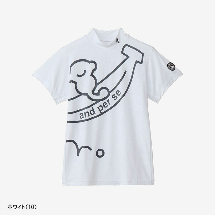 and per se（アンパスィ） レディース 半袖 モックネックシャツ