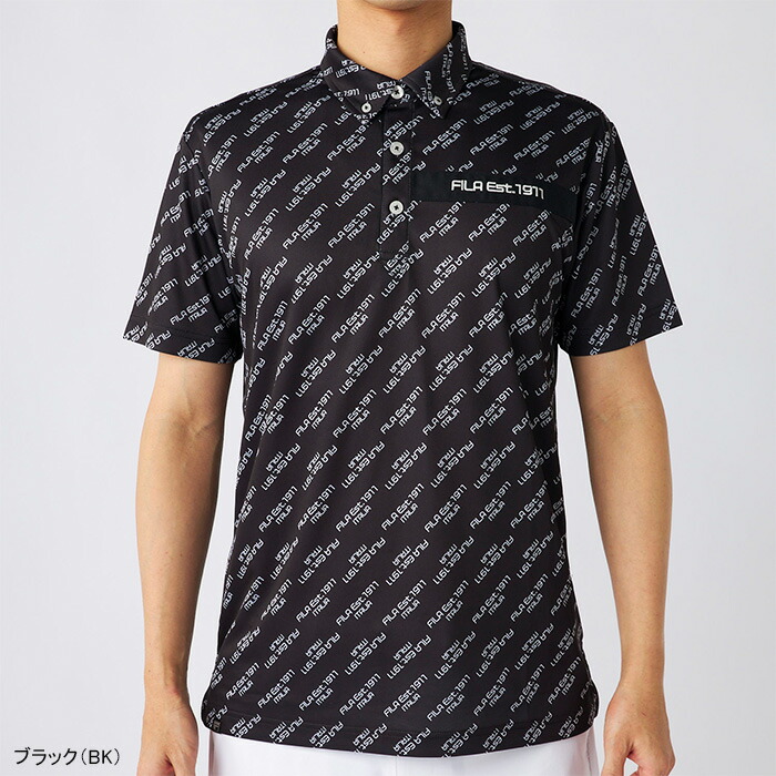 FILA GOLF フィラ ゴルフ 半袖 ポロシャツ 総柄 メンズ 744-680Y