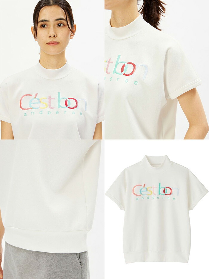 and per se（アンパスィ） レディース 半袖 モックネックプルオーバー