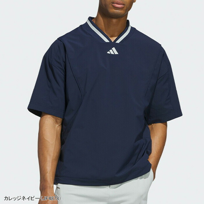サイズ：M ADIDAS GOLF アディダスゴルフ JG1378 2025年モデル 襟付 切替 半袖Tシャツ 総柄 ピンク系 [240101475172] ゴルフウェア レディース ストスト 新品】ADIDAS GOLF アディダスゴルフ JG1378 2025年モデル 襟付
