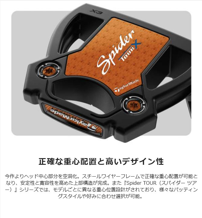 Spider TOUR テーラーメイド X ブラック パター スモールスラント KBS