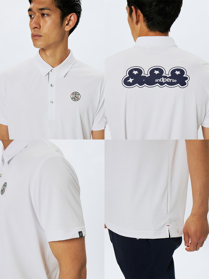 and per se（アンパスィ） 半袖 ポロシャツ ソルケア3Dワッフル メンズ