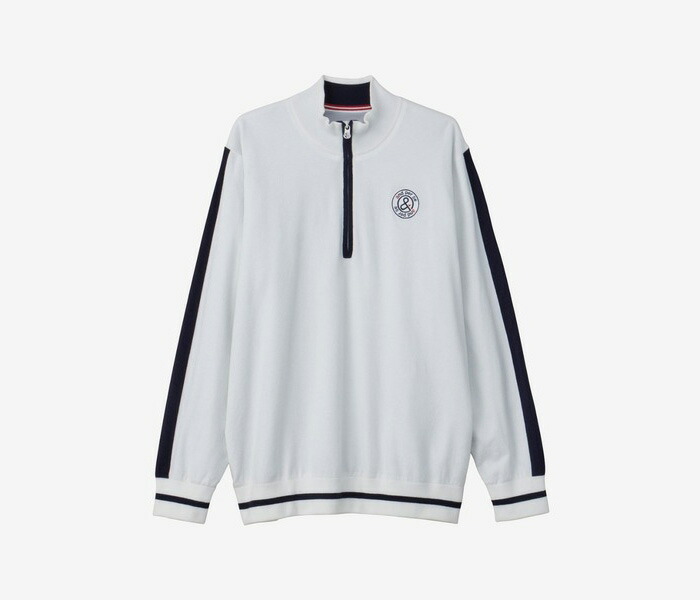 and per se（アンパスィ） 長袖 ハーフジップ セーター 防風ニット