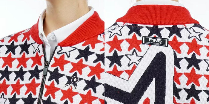 PING（ピン） レディース アパレル 長袖 フルジップ ブルゾン USA総柄