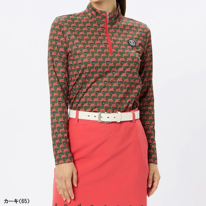 and per se（アンパスィ） レディース 長袖 ハーフジップシャツ SD3D