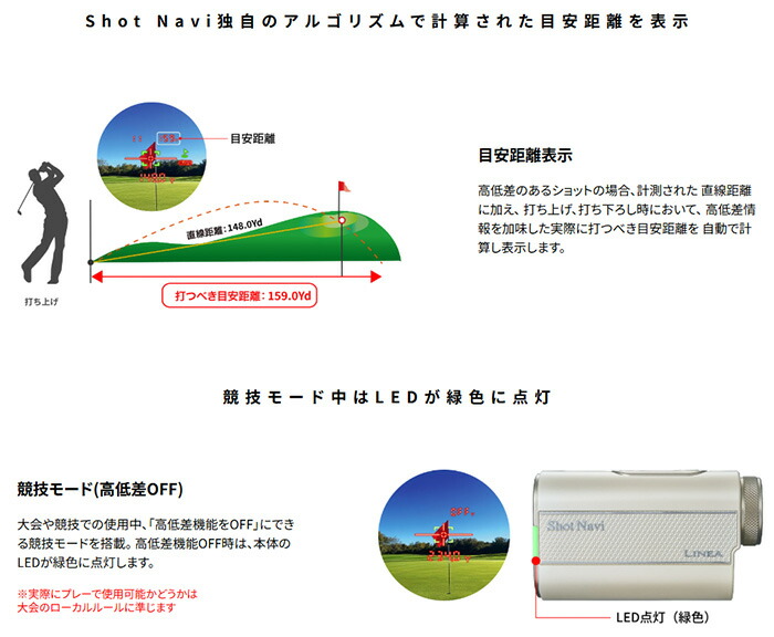 ShotNavi（ショットナビ） リネア LINEA ゴルフ レーザー距離計 ゴルフ