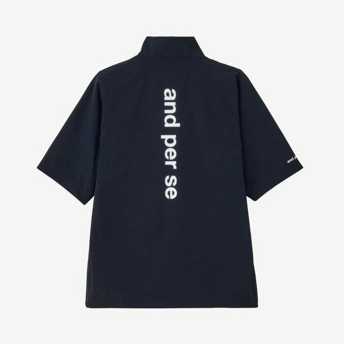 and per se（アンパスィ） 半袖 ハーフジッププルオーバー ブルゾン