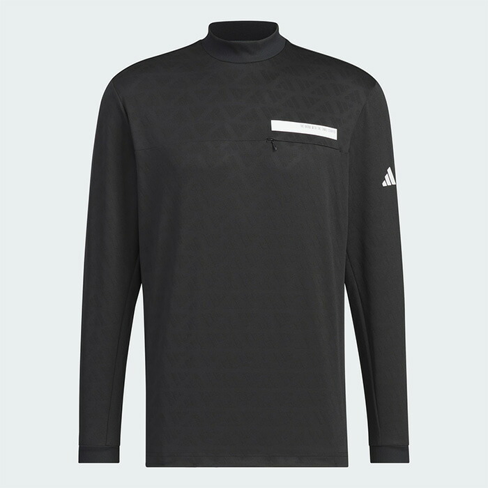 【新品L】 アディダス　長袖モックネック　スカート　セットアップ　UVケア付 ADIDAS GOLF アディダス ゴルフ 長袖 モックネックシャツ ジャカード