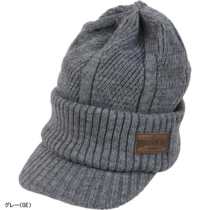 美品☆PEARL GATEES ゴルフニット帽 BRIDGESTONE GOLF ブリヂストン ゴルフ ニットキャップ 25年秋冬 ツバ