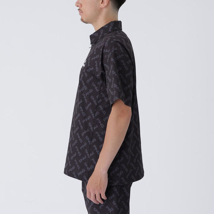 PING（ピン） ゴルフ 半袖 ハーフジップシャツ ドットメッシュ メンズ