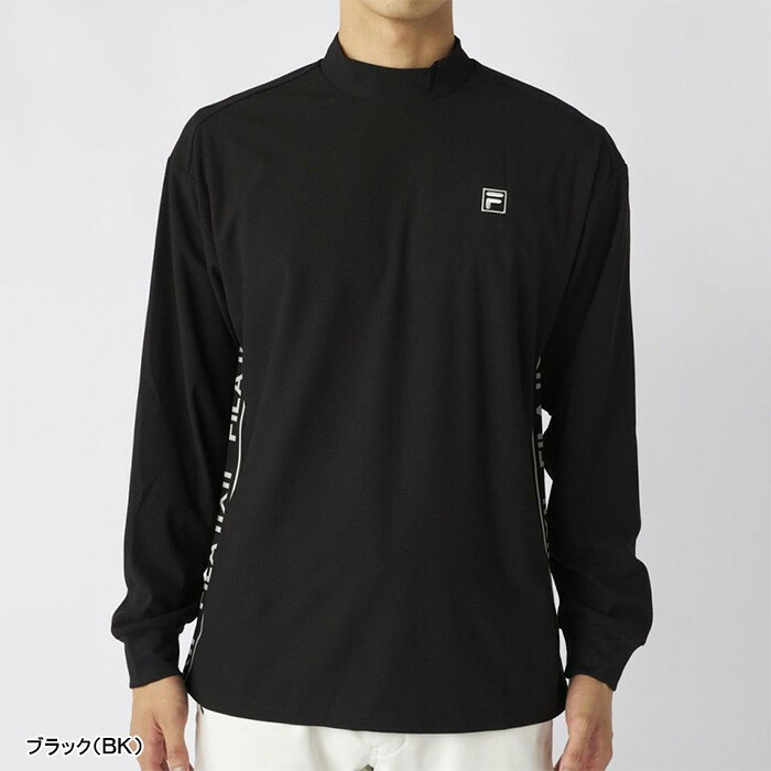 フィラ ゴルフ メンズ バックプリント長袖モックネックシャツ ゴルフウェア トップス ホワイト 白 ブラック 黒 グレー 灰色 送料無料 FILA GOLF 785510 FILA GOLF フィラ ゴルフ 長袖 モックネックシャツ バックプリント