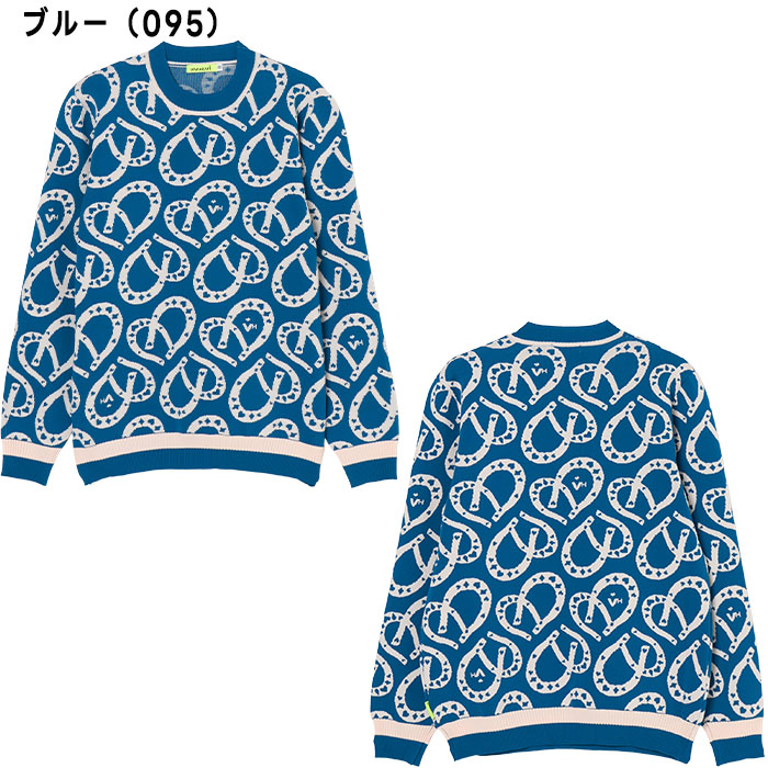 【新品タグ付】VIVA HEART ビバハート ニット セーター 総柄 50 L VIVA HEART（ビバハート） ゴルフ シュバルハート柄 ニット プル