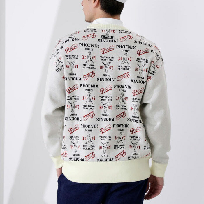 PING（ピン） ゴルフ 長袖 ジャカードクルーネック ニット プル