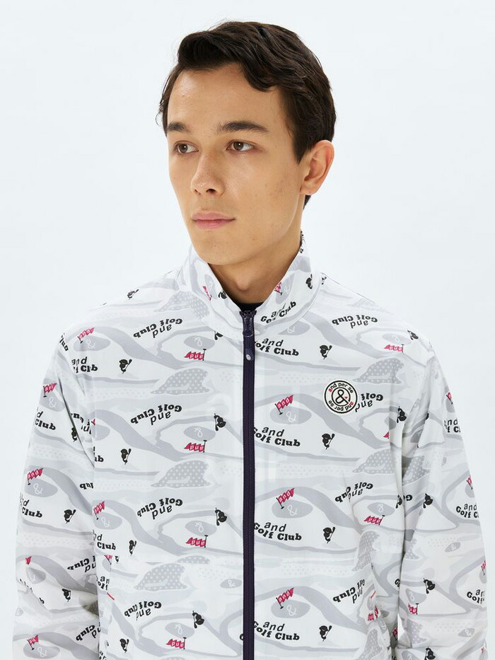 and per se（アンパスィ） ゴルフ マルチウェザープリンテッドブルゾン