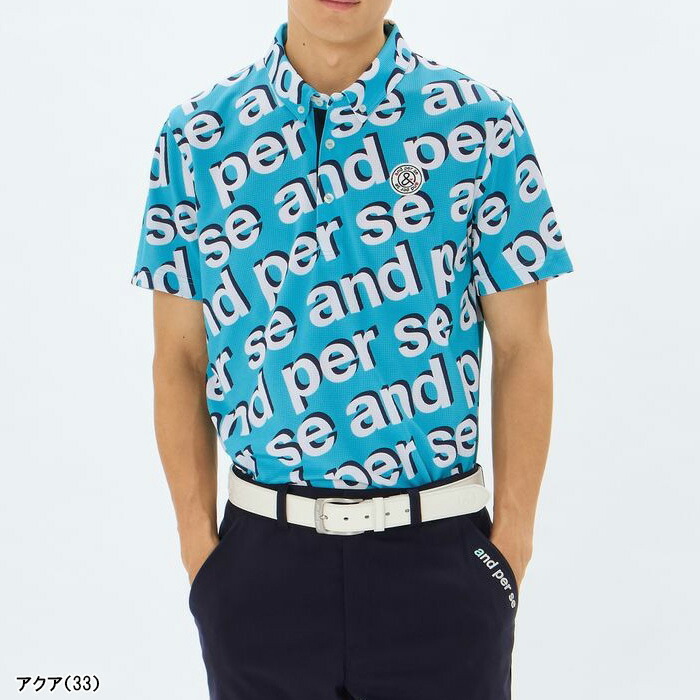 and per se（アンパスィ） 半袖 ポロシャツ ボタンダウンシャツ