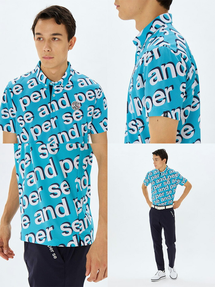 and per se（アンパスィ） 半袖 ポロシャツ ボタンダウンシャツ