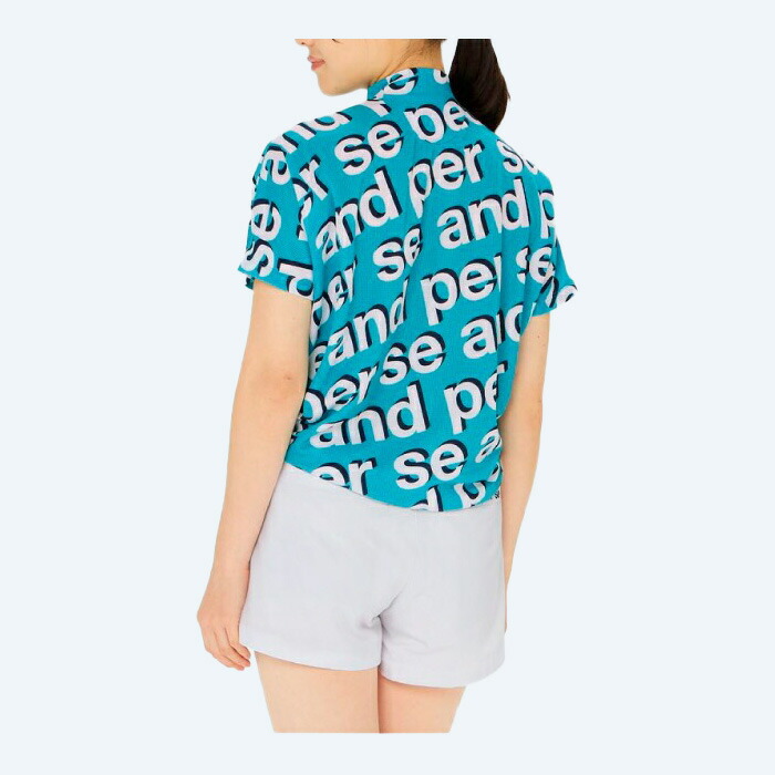 and per se（アンパスィ） レディース 半袖 モックネックシャツ