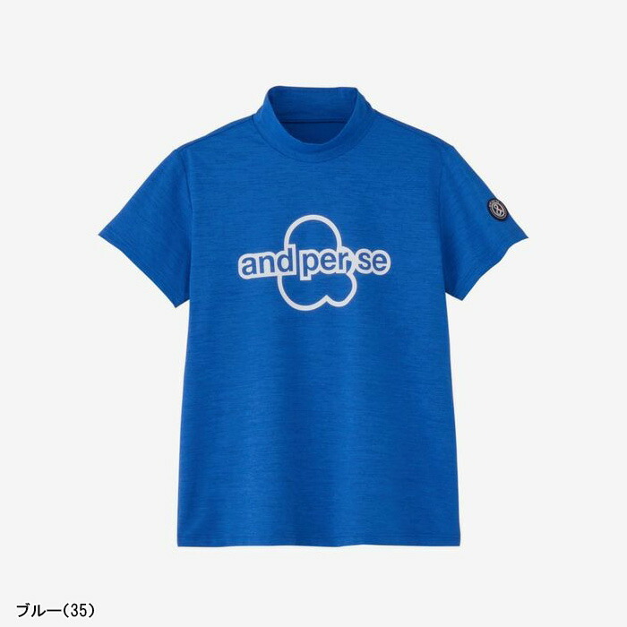 and per se（アンパスィ） レディース 半袖 モックネックシャツ