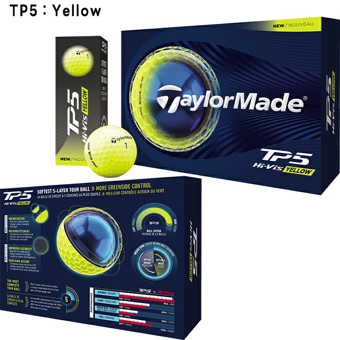 TP5 テーラーメイド ゴルフボール TP5／TP5x 2ダースセット（24球入