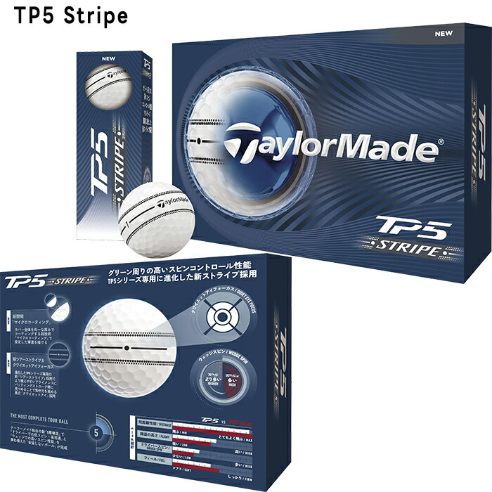 TP5 テーラーメイド ゴルフボール Stripe／TP5x Stripe 2ダースセット