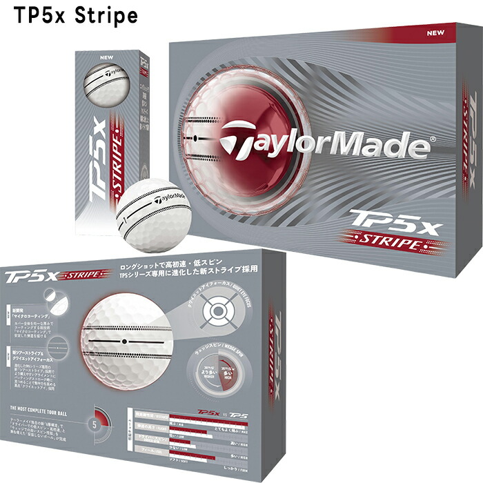 TP5 テーラーメイド ゴルフボール Stripe／TP5x Stripe 2ダースセット
