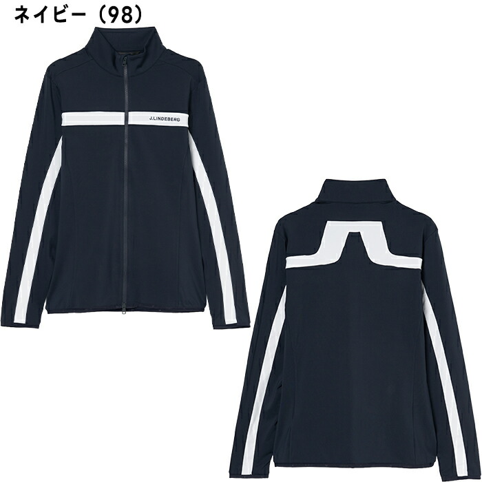 【美品】ジェイリンドバーグゴルフ　リブ袖ロゴデザイン　中綿ダウンジャケット　L J.LINDEBERG（ジェイリンドバーグ） J.リンドバーグ 長袖 起毛 ミッド