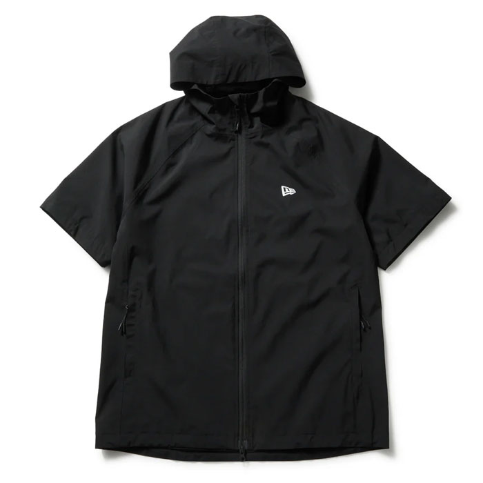 TaylorMade ゴルフジャケット 2WAY 半袖 長袖 黒 雨具 L 防寒 NEW ERA（ニューエラ） ニューエラゴルフ レインジャケット フーディー