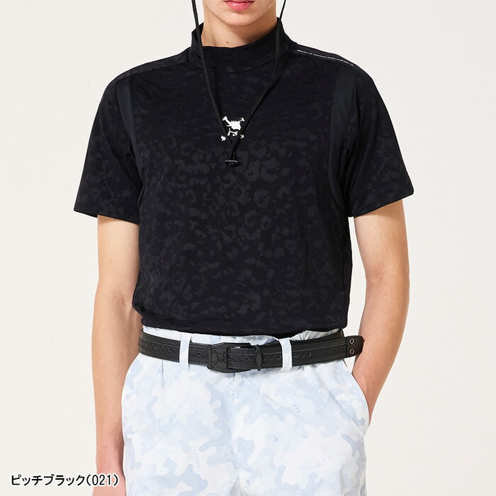OAKLEY（オークリー） 半袖 モックネックシャツ スカルスポッティド