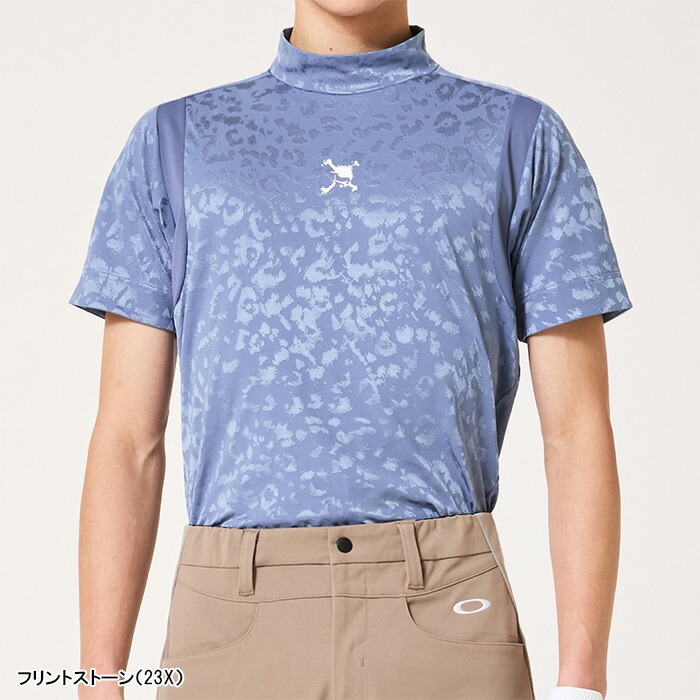 OAKLEY（オークリー） 半袖 モックネックシャツ スカルスポッティド