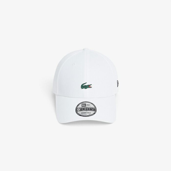 LACOSTE ゴルフキャップ ホワイト LACOSTE（ラコステ） ニューエラ コラボ 9FORTY ワニロゴワンポイント