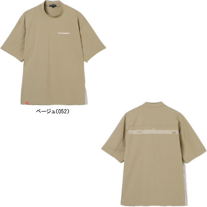 2026SS完売品　ハーフモックネックシャツ Rosasen（ロサーセン） 半袖 モックネックシャツ 超撥水バックロゴ