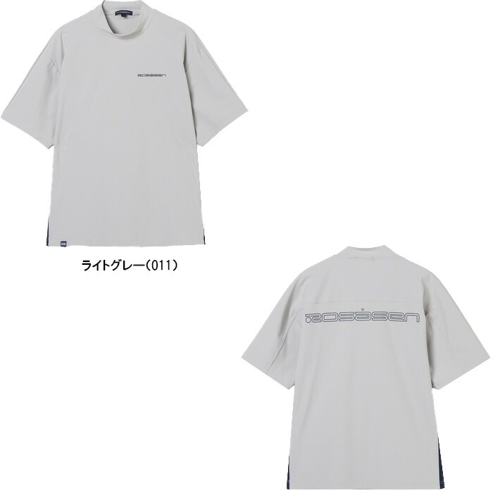 Rosasen（ロサーセン） 半袖 モックネックシャツ 超撥水バックロゴ