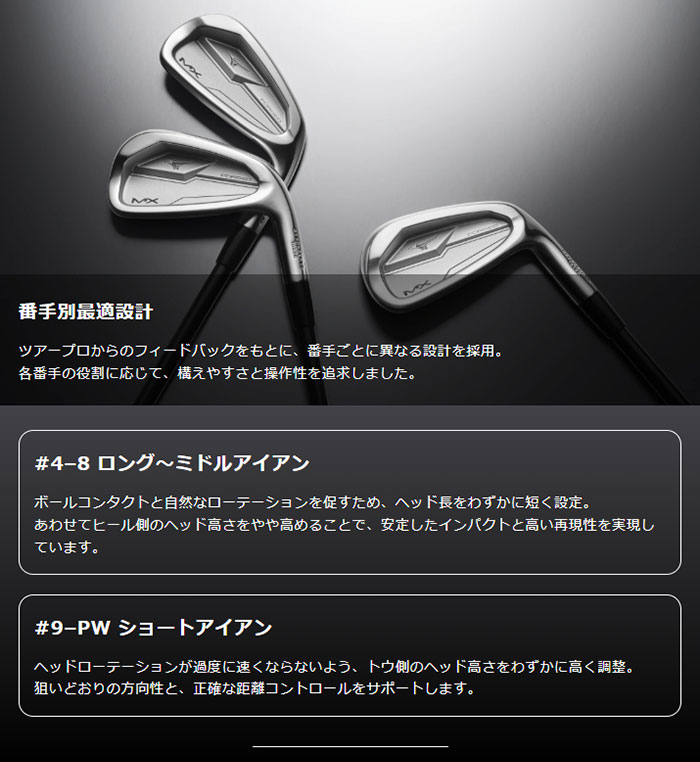MIZUNO GOLF ミズノ MX FORGED アイアン 5本セット（No.6〜No.9、PW