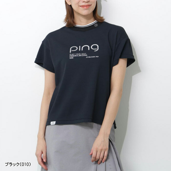 PING（ピン） レディース ゴルフ 半袖 変形カノコ半袖ハイネック