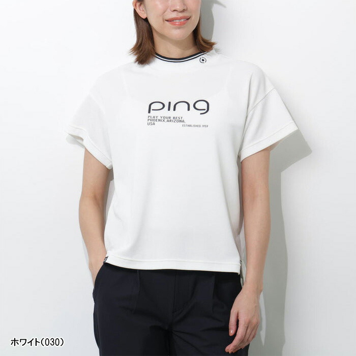 PING（ピン） レディース ゴルフ 半袖 変形カノコ半袖ハイネック