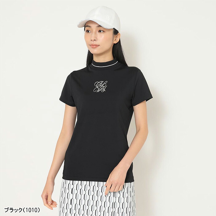新品　Callaway ゴルフ モック シャツ　スカート 白　ネイビー　M L Callaway（キャロウェイ） レディース 半袖 モックネックシャツ