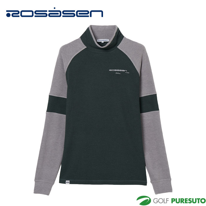 Rosasen（ロサーセン） ゴルフ 長袖 A-Line 両面起毛 配色ハイネック