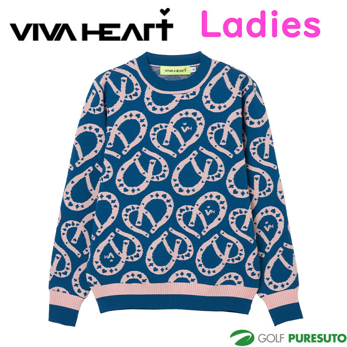 VIVA HEART（ビバハート） レディース ゴルフ シュバルハート柄 ニット