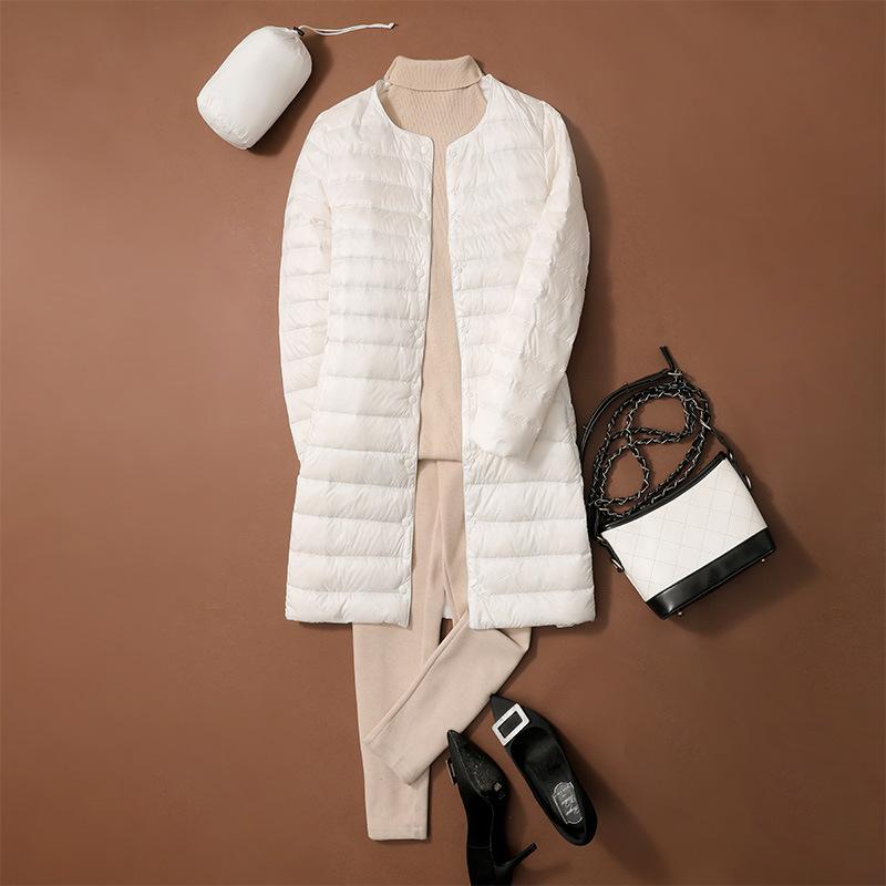 前開き キルティング インナーダウン レディース ロング ライトダウン