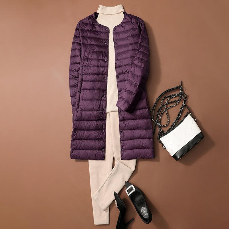 前開き キルティング インナーダウン レディース ロング ライトダウン