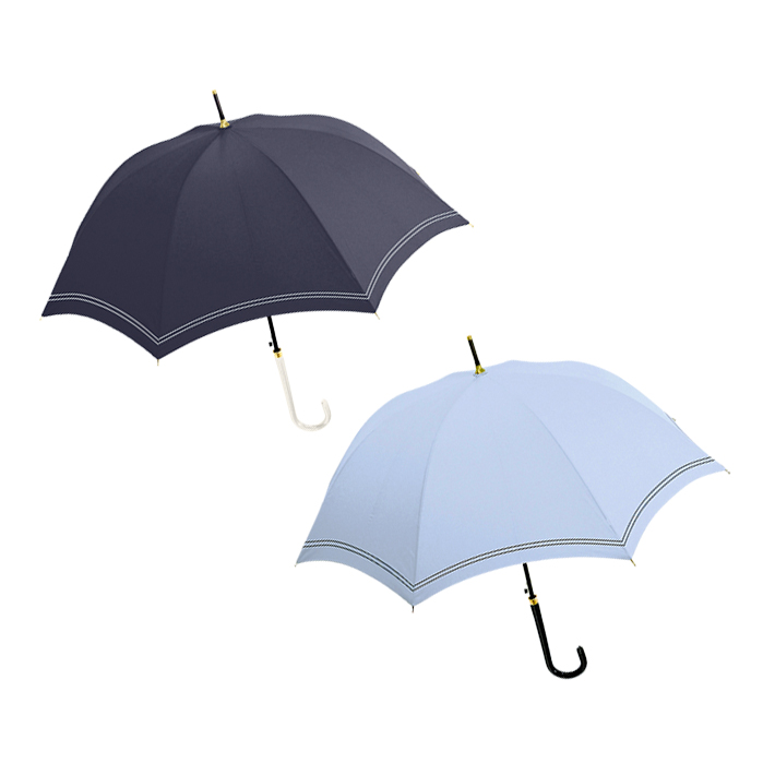 雨上がり CRUX 晴雨兼用長傘 ジャンプ式 60cm セーラーボーダー 2カラー [同梱