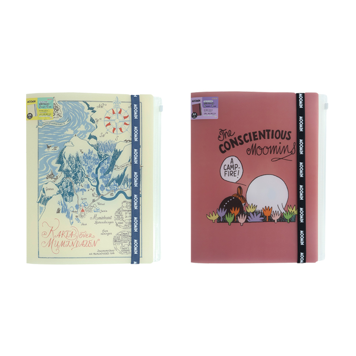 MOOMIN（ムーミン） ゴムバンド付きクリアファイル 5P A4 [M便 1/1